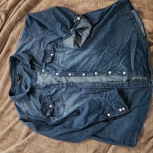Torrid dark chambray button down shirt